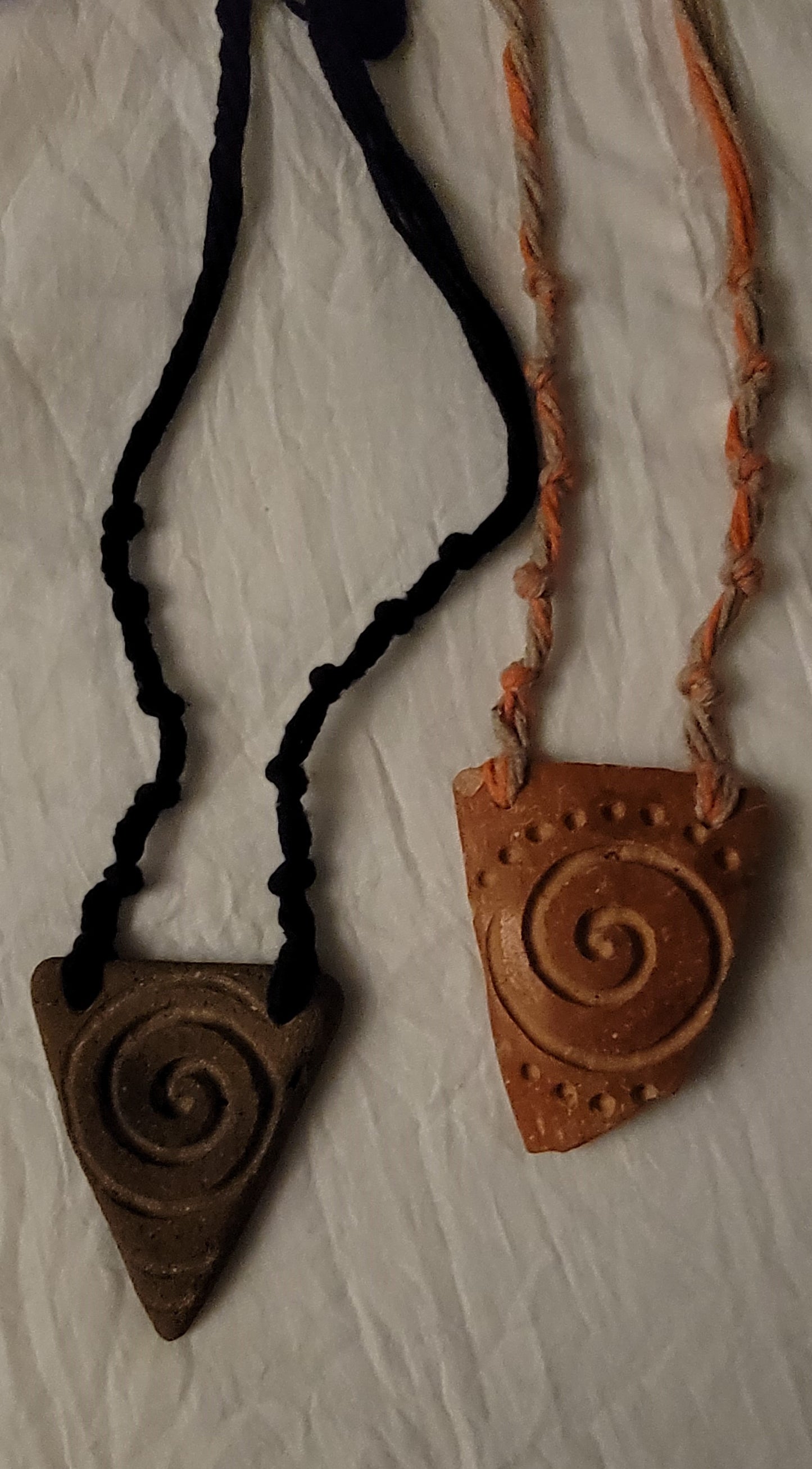 Spiral Pottery Shard Necklace
